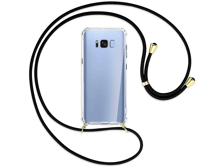 MTB mit Gold ENERGY / Umhänge-Hülle MORE Galaxy S8, Backcover, Schwarz Kordel, Samsung,