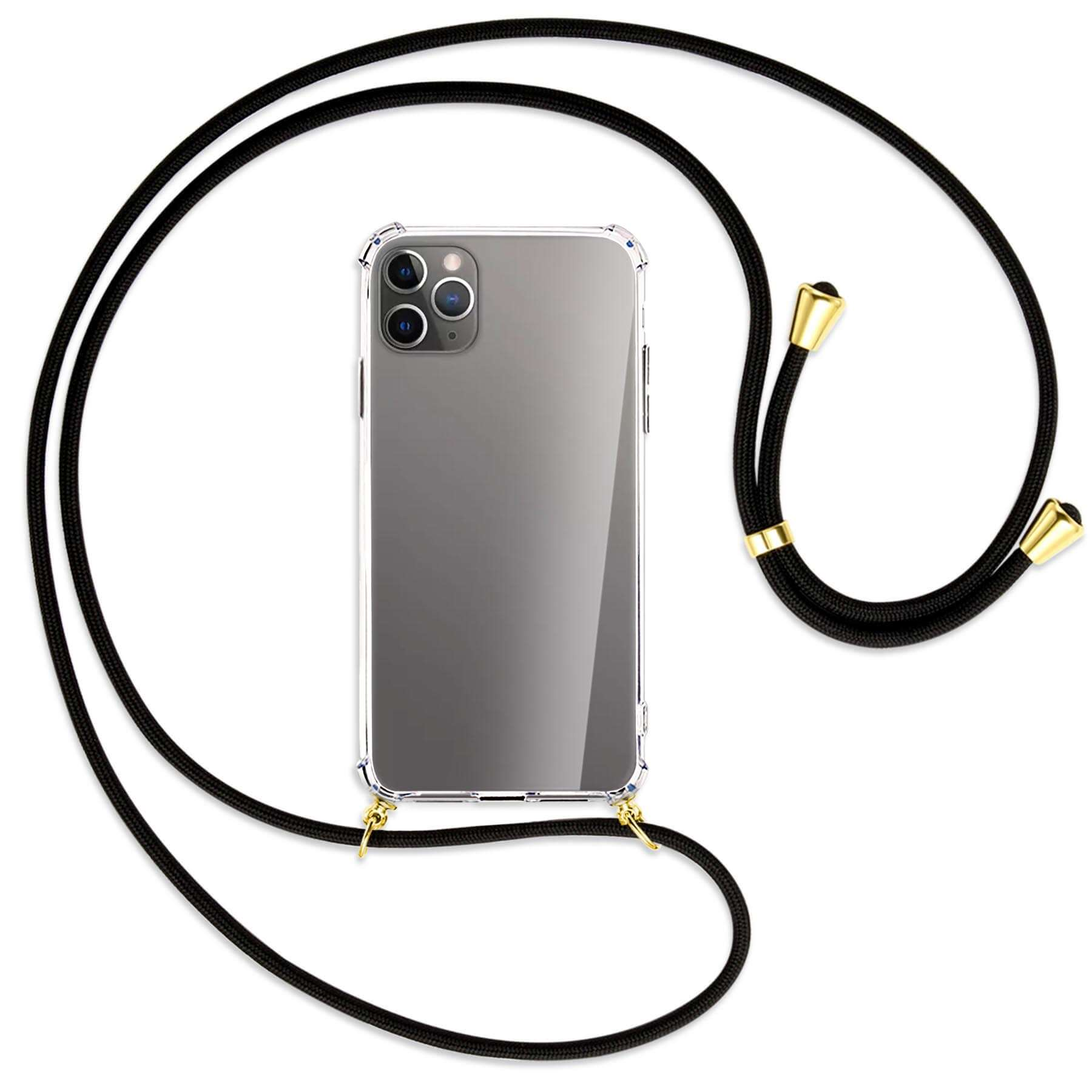 MTB MORE Umhänge-Hülle Kordel, mit iPhone Gold Schwarz Pro 11 / Backcover, Apple, Max, ENERGY