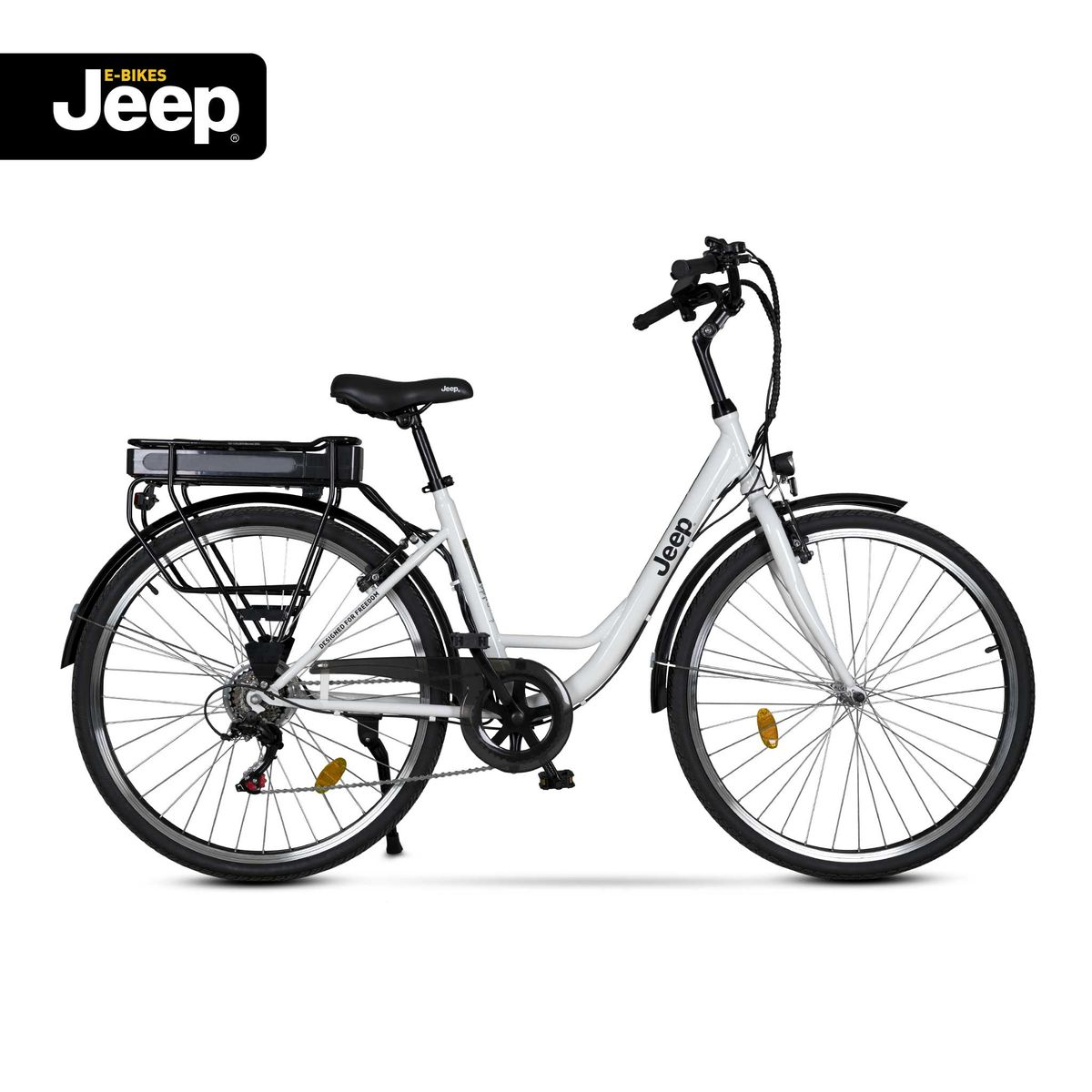 Citybike SHIMANO white Zoll, 3001, 28”, cm, E-Bike City Wh, JEEP black) Jeep 28 (Laufradgröße: Rahmenhöhe: 44 374,4 ECR Erwachsene-Rad, 6-Gang Kettenschaltung, E-BIKES