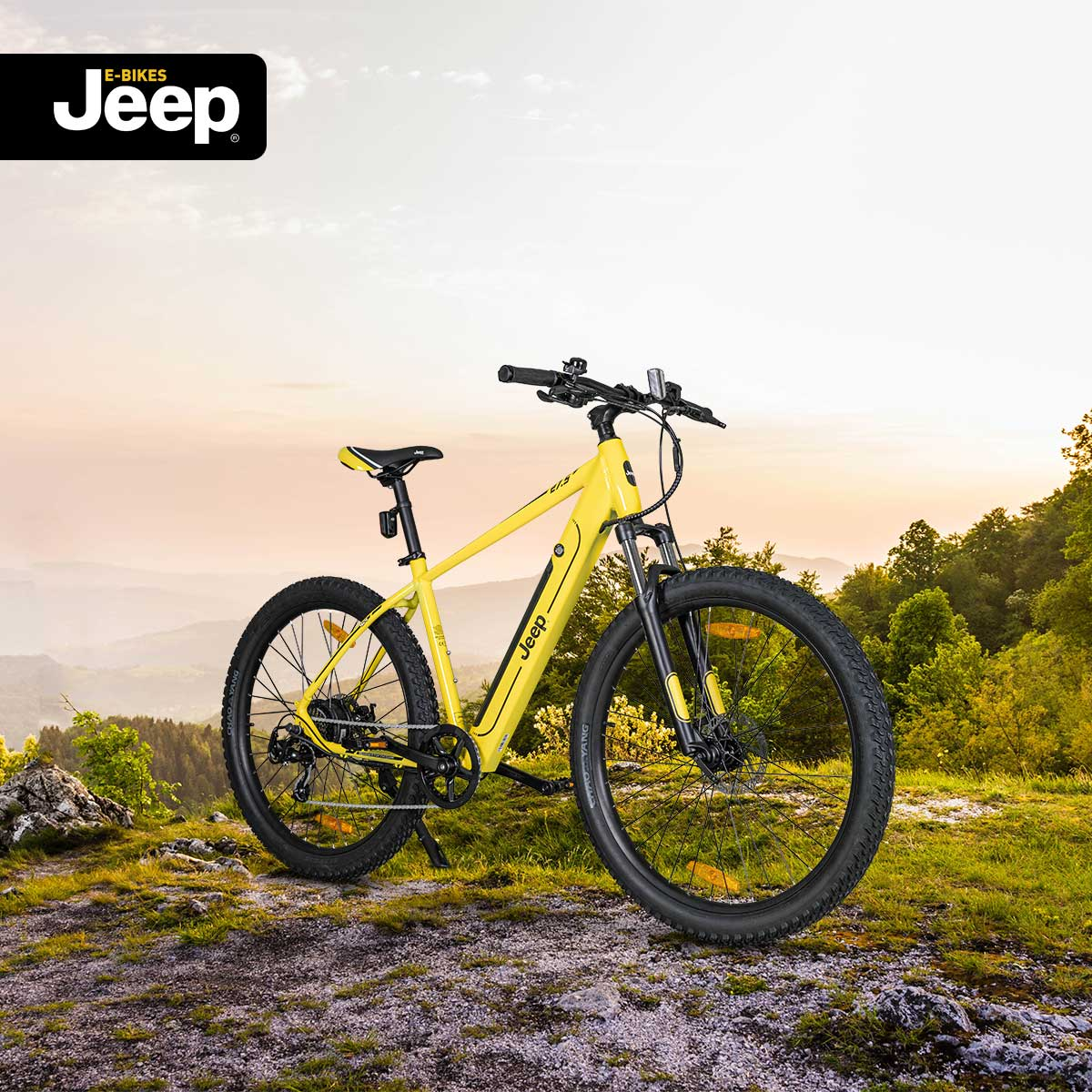 JEEP Jeep E-Bike Shimano Laufräder, MHR Rahmenhöhe: Wh, Tourney Erwachsene-Rad, yellow cm, 374,4 7002. 27,5 7-Gang 48 E-BIKES Kettenschaltung, Mountainbike Mountain 27,5\