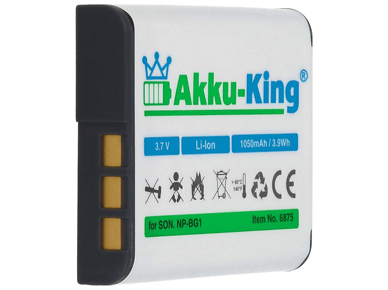 AKKU-KING Akku kompatibel mit Sony NP-BG1 Li-Ion Kamera-Akku, 3.7 Volt, 1050mAh | Kamera Akkus