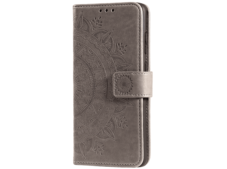 Galaxy Klapphülle Grau Bookcover, A33 Muster, mit Mandala Samsung, 5G, COVERKINGZ