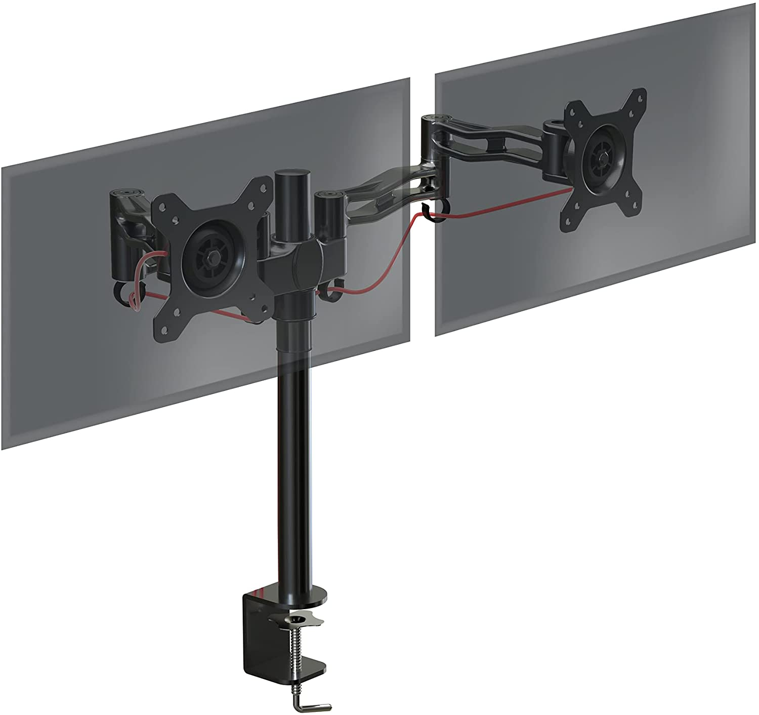 Duronic Dm352 Bk soporte para 2 monitores de 13 27 pulgadas con doble brazo 8kg altura ajustable giratorio inclinable pantallas tv led qav63ox0g2