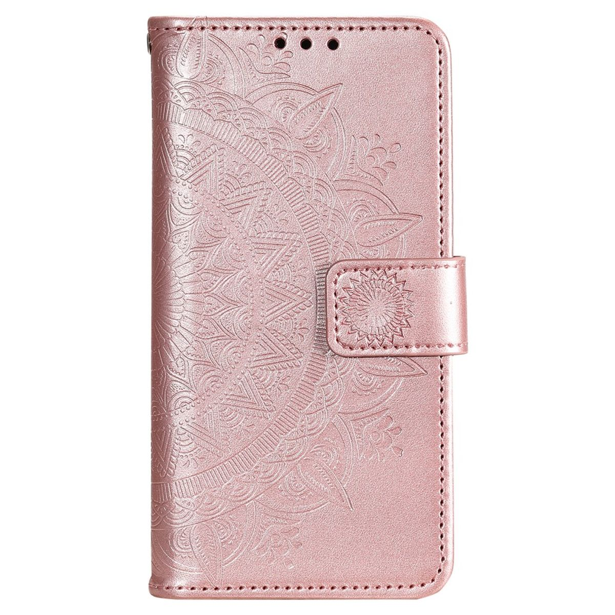 Samsung, (Plus), Rosegold S22+ Mandala Muster, Bookcover, Klapphülle COVERKINGZ Galaxy mit