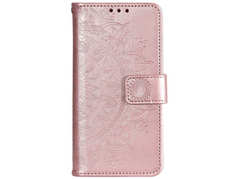 COVERKINGZ Klapphülle mit Mandala Muster, Bookcover, Samsung, Galaxy S22+ (Plus), Rosegold