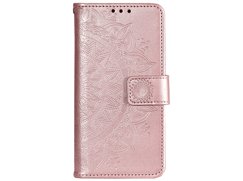 COVERKINGZ Klapphülle mit Mandala Muster, Bookcover, Samsung, Galaxy S22 5G, Rosegold