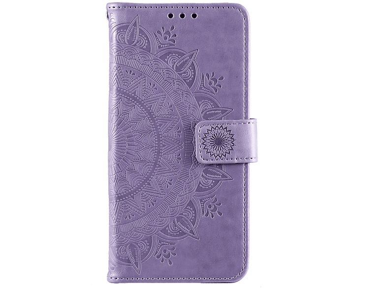COVERKINGZ Klapphülle mit Mandala Muster, Bookcover, Samsung, Galaxy S22 5G, Lila