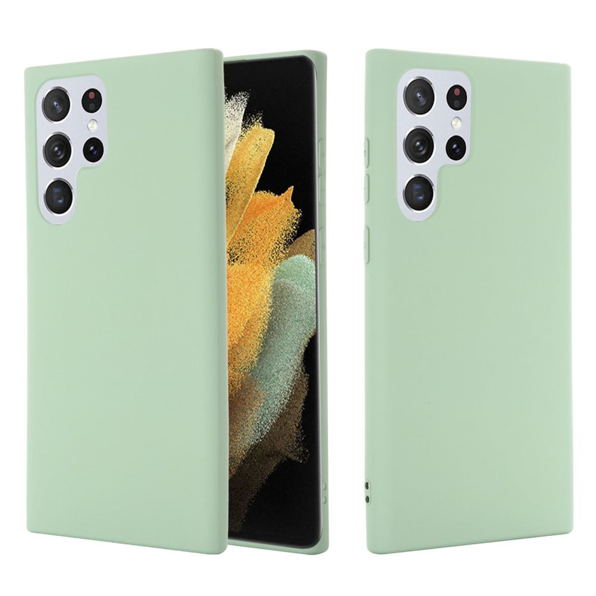 Backcover, COVERKINGZ Grün Galaxy Handycase Silikon, aus Ultra, Samsung, S22