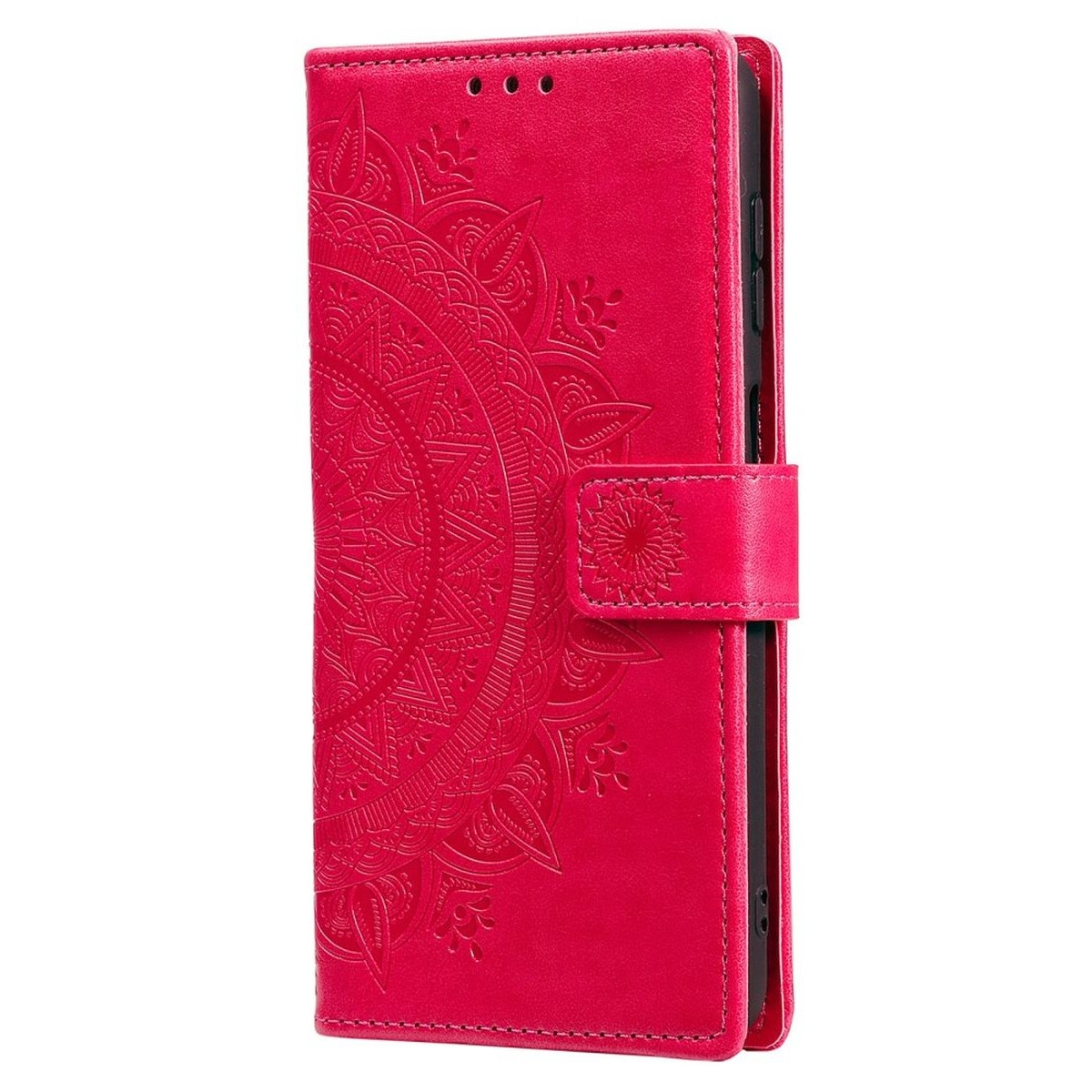COVERKINGZ Klapphülle Ultra, S22 mit Mandala Pink Muster, Galaxy Samsung, Bookcover