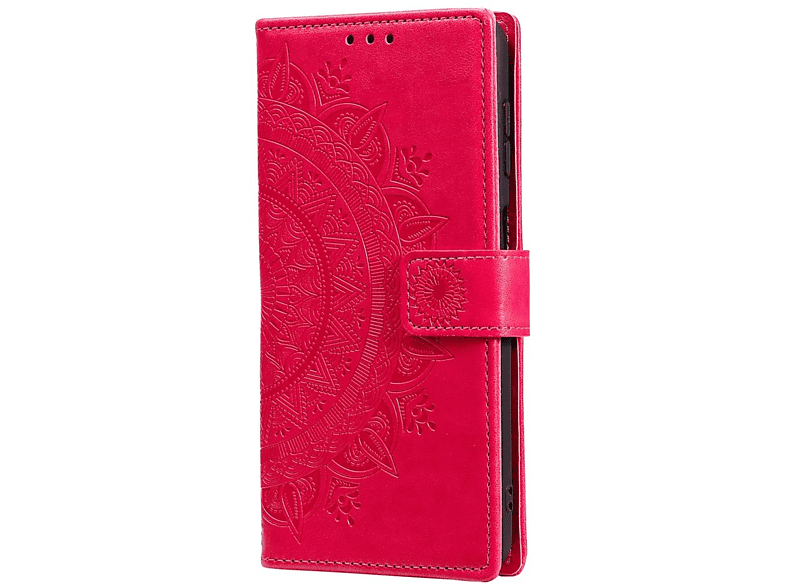COVERKINGZ Klapphülle mit Mandala Muster, Bookcover, Samsung, Galaxy S22 Ultra, Pink | Bookcover