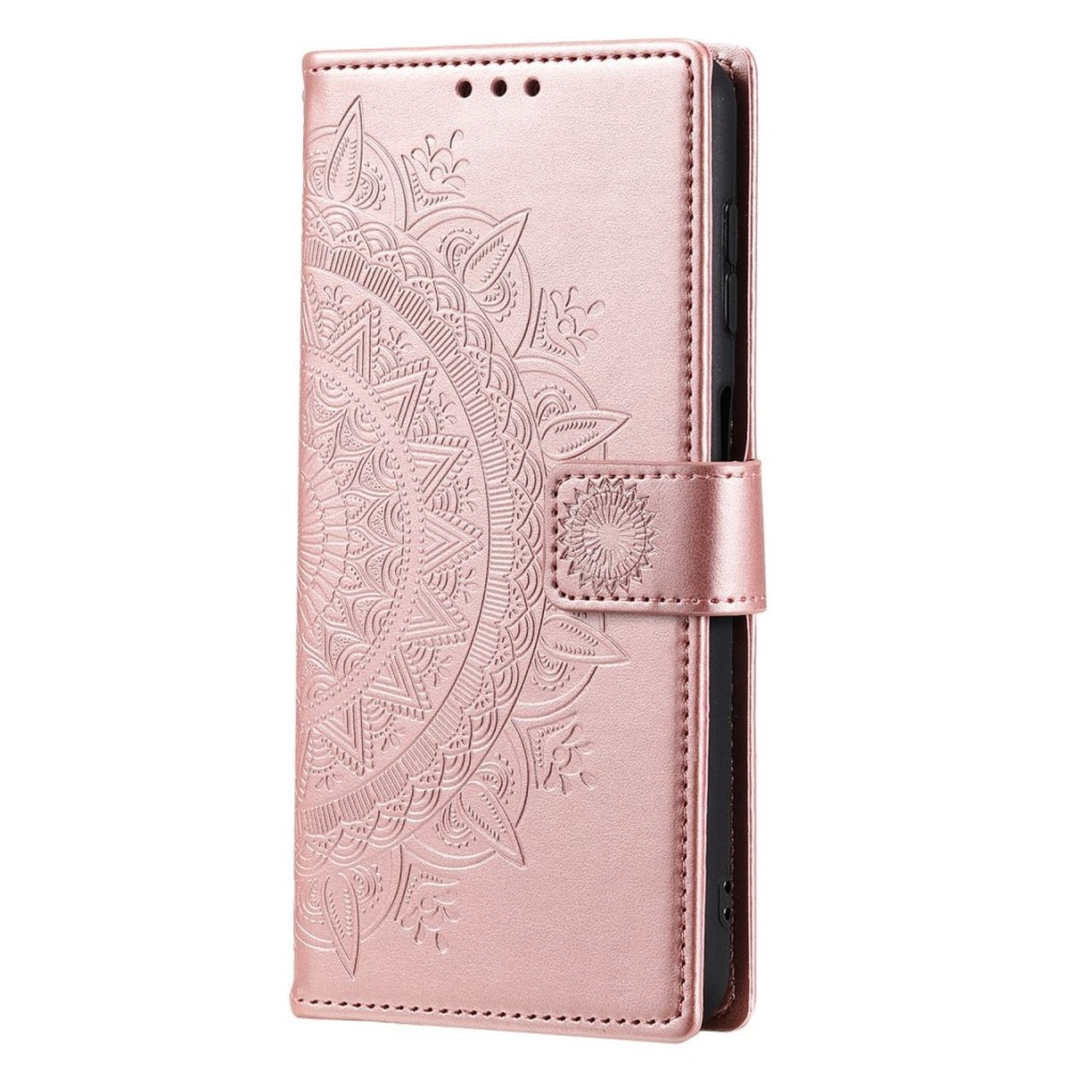 Samsung, COVERKINGZ Klapphülle Rosegold Muster, mit Mandala S22 Galaxy Bookcover, Ultra,