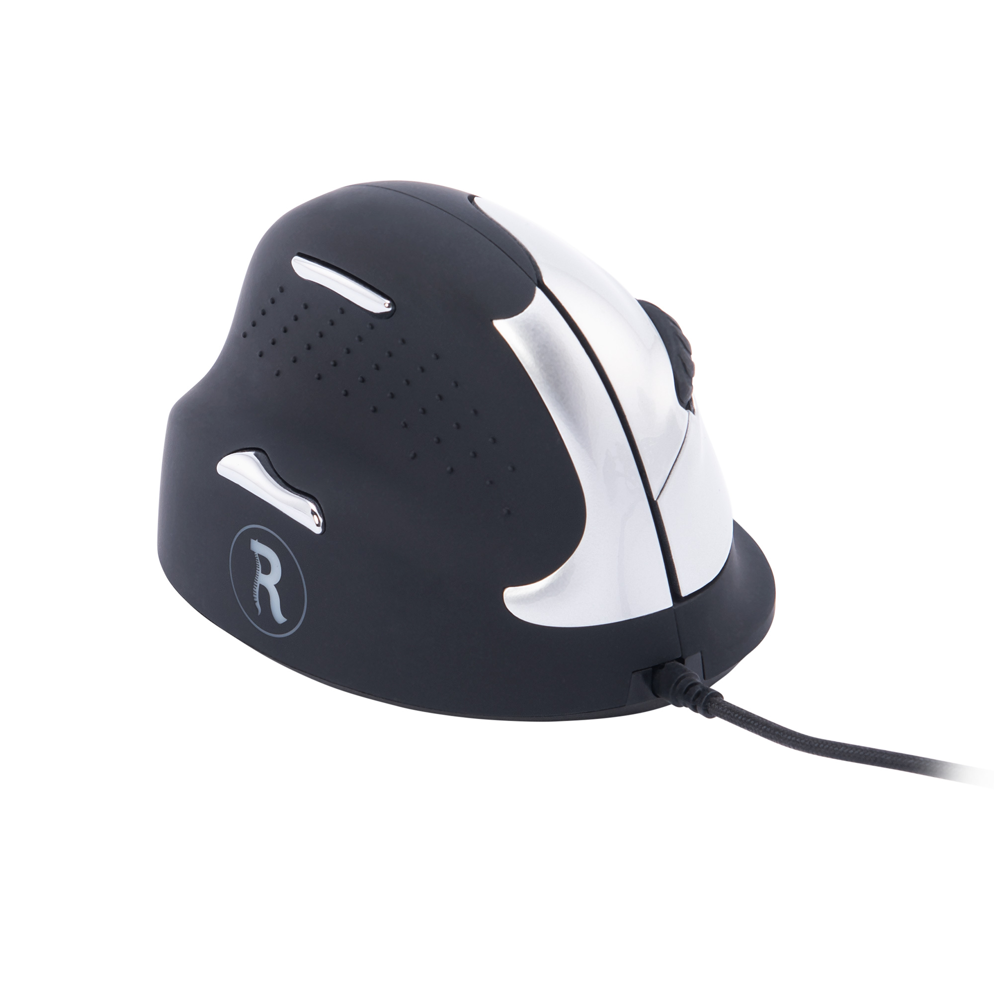 R-GO HE Break Mouse Ergonomische Maus, Handlänge Linkshänder, Schwarz Mittel, kabelgebunden Maus