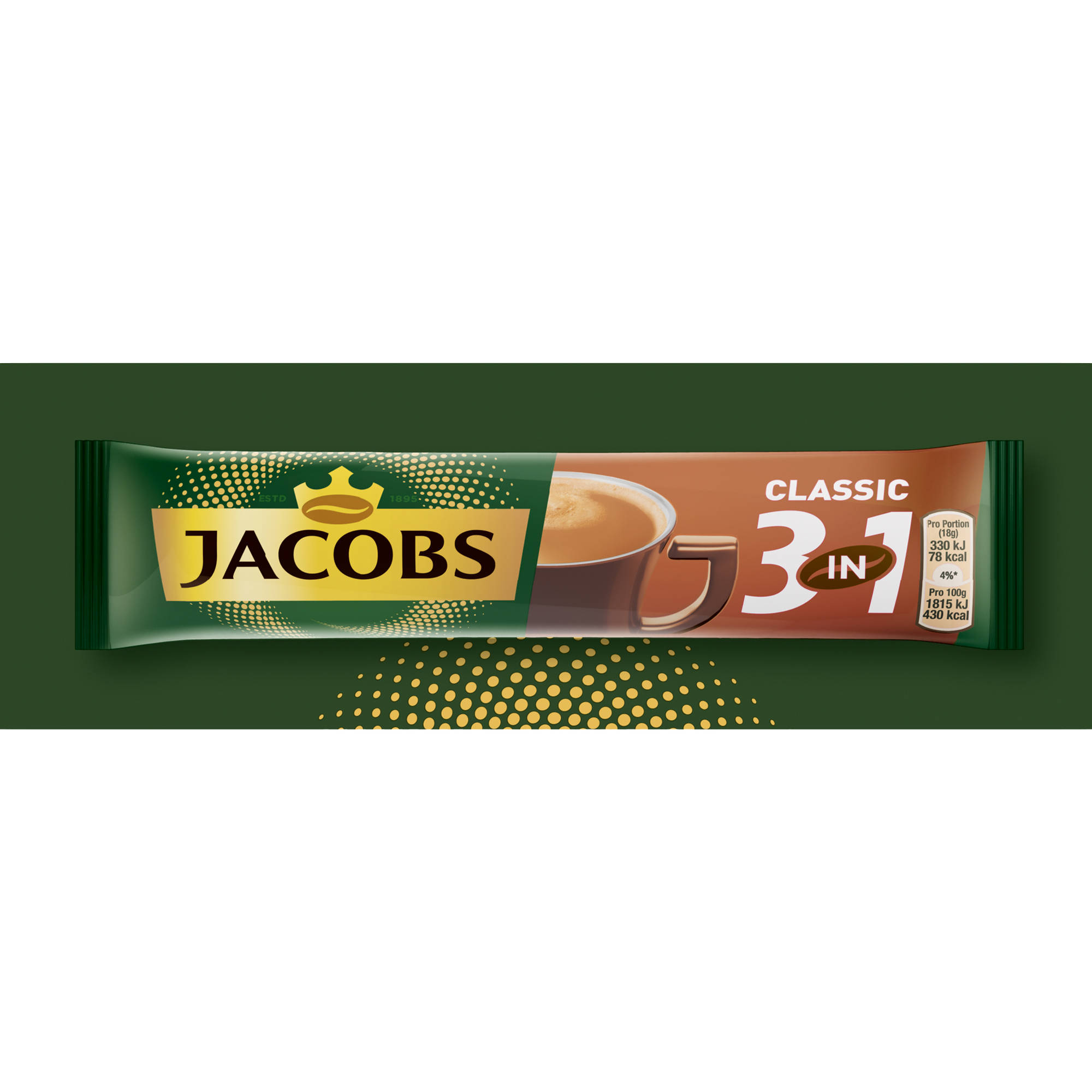 Instantkaffee 3in1 (In Wasser Löskaffee heißem 12 Classic x 10+2 auflösen) JACOBS Sticks