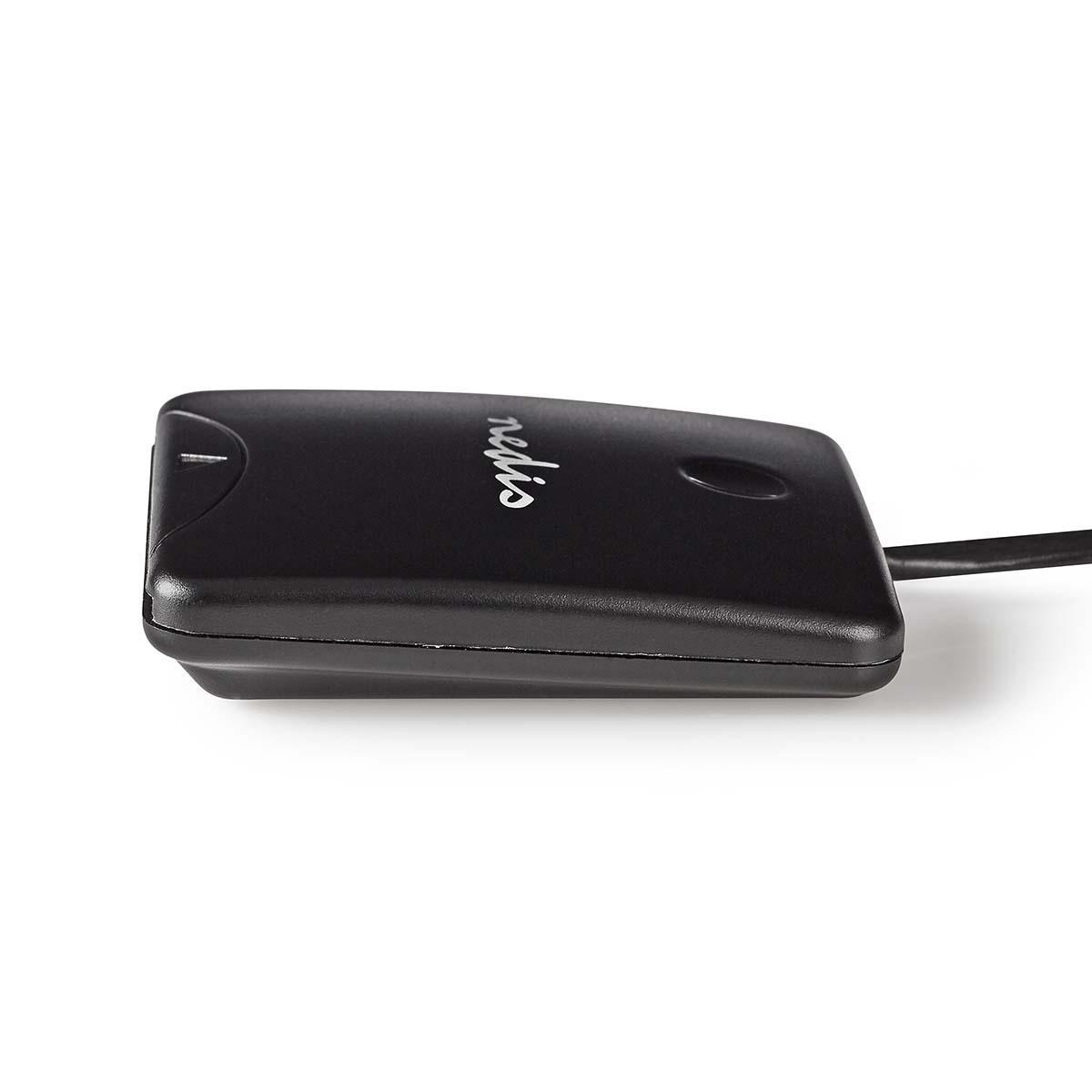 Un récepteur USB noir avec le mot 'nedis' et un cordon.