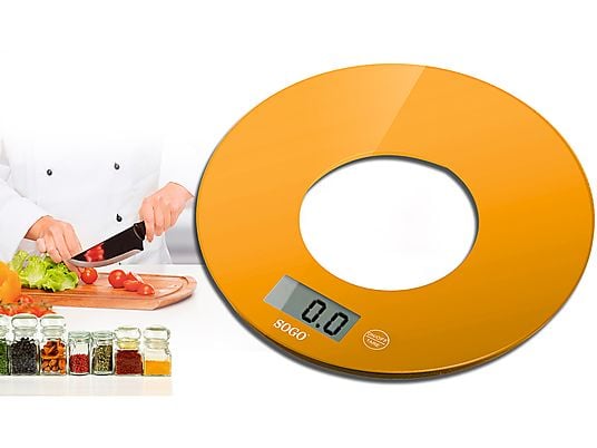 Balanza de cocina - SOGO BAC-SS-3965-O, 5 kg, Naranja