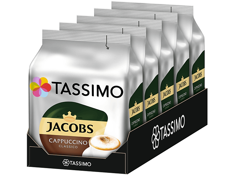 TASSIMO Jacobs Cappuccino Classico T Discs 5 x 8 Getränke Kaffeekapseln (Tassimo Maschine (T-Disc System))