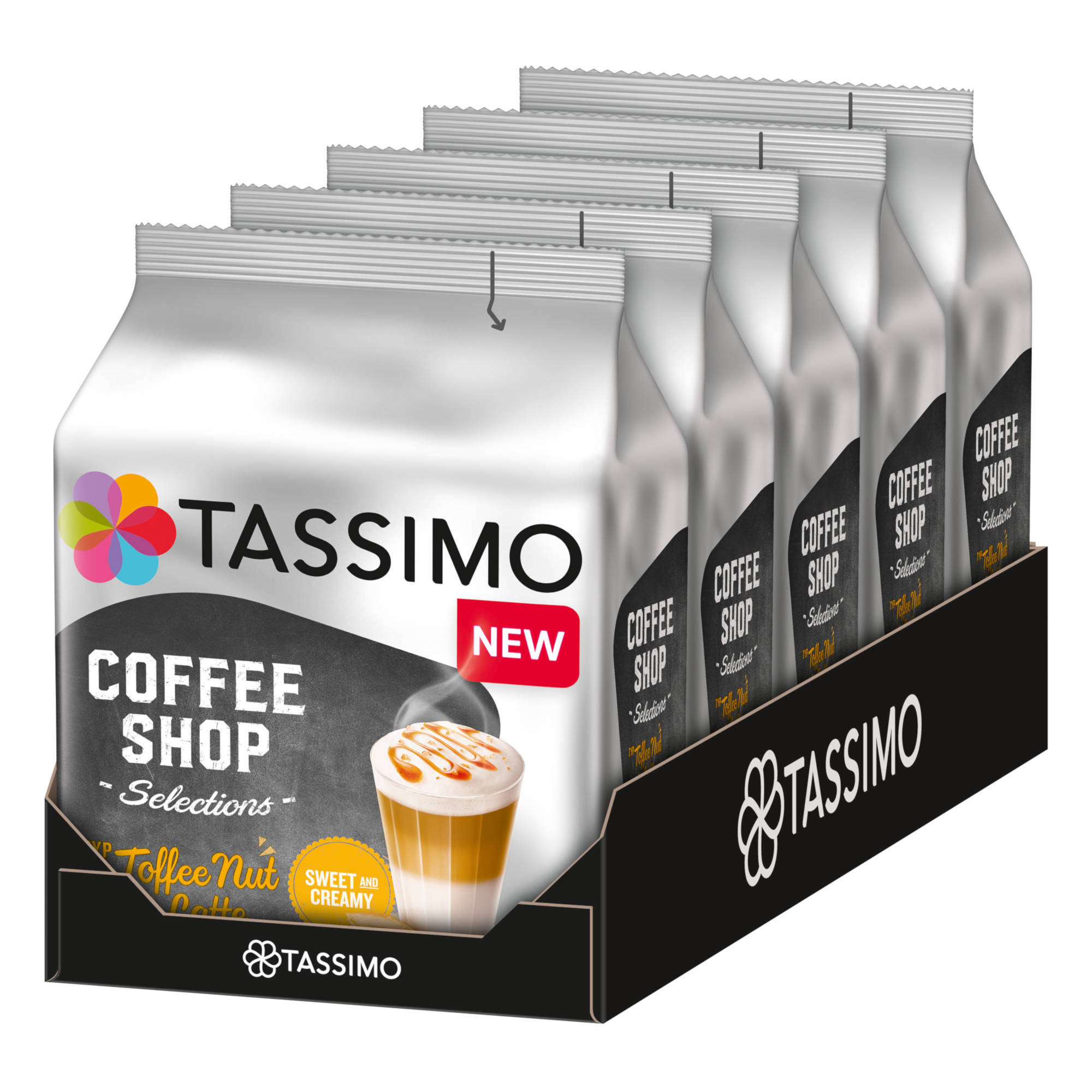 8 System)) Latte TASSIMO Coffee (Tassimo (T-Disc Shop Getränke Selections Maschine Nut Discs x Toffee Kaffeekapseln 5 T