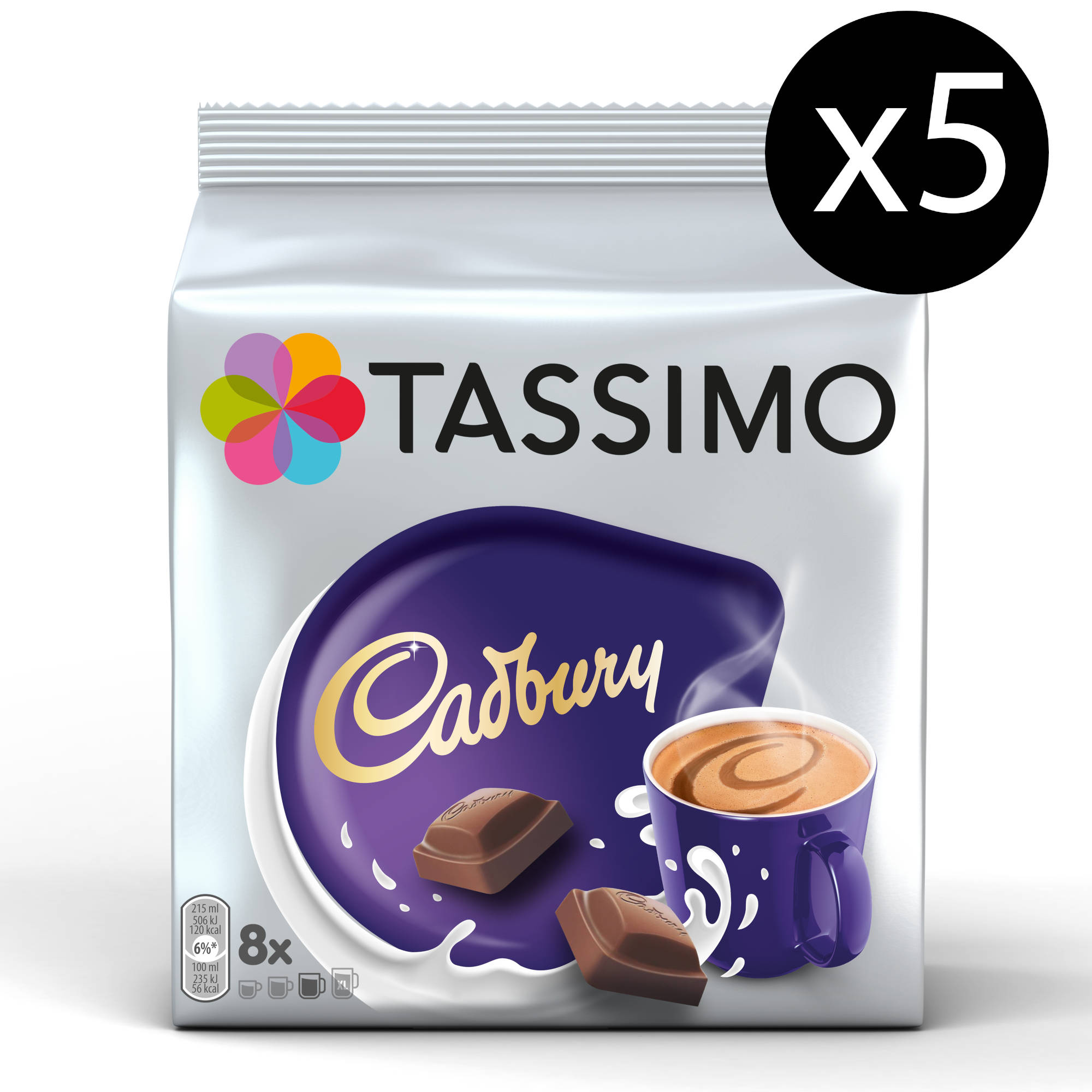 TASSIMO Cadbury (T-Disc Chocolate 8 5 T (Tassimo Maschine Discs Getränke System)) Hot Kakaokapseln x
