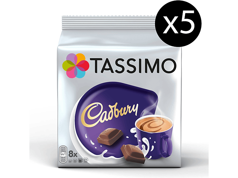TASSIMO Cadbury Hot Chocolate T Discs 5 x 8 Getränke Kakaokapseln (Tassimo Maschine (T-Disc System))