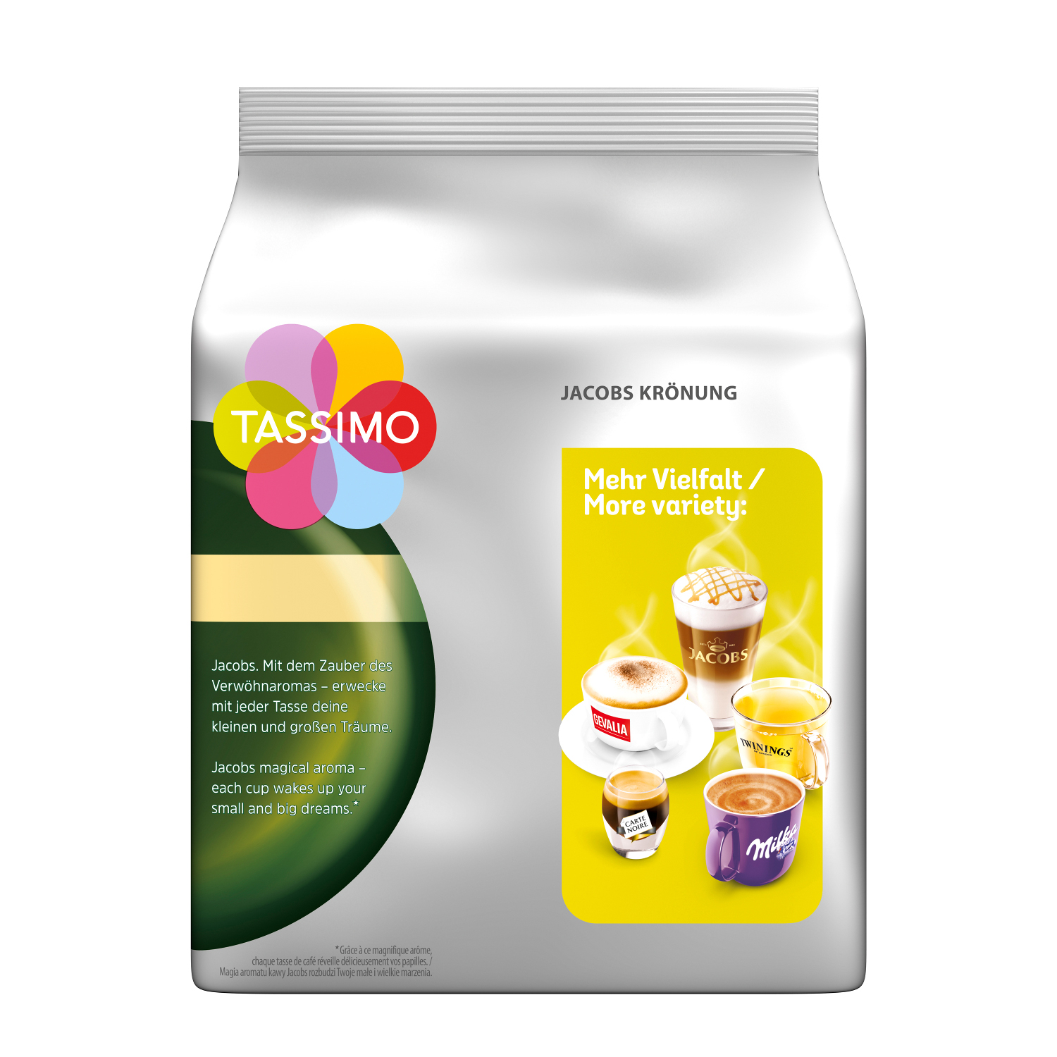 TASSIMO Vielfaltspaket XL Maschine Morning Krönung 5 Intenso Crema Sorten Café Kaffeekapseln Mild (T-Disc System)) Becherportionen (Tassimo