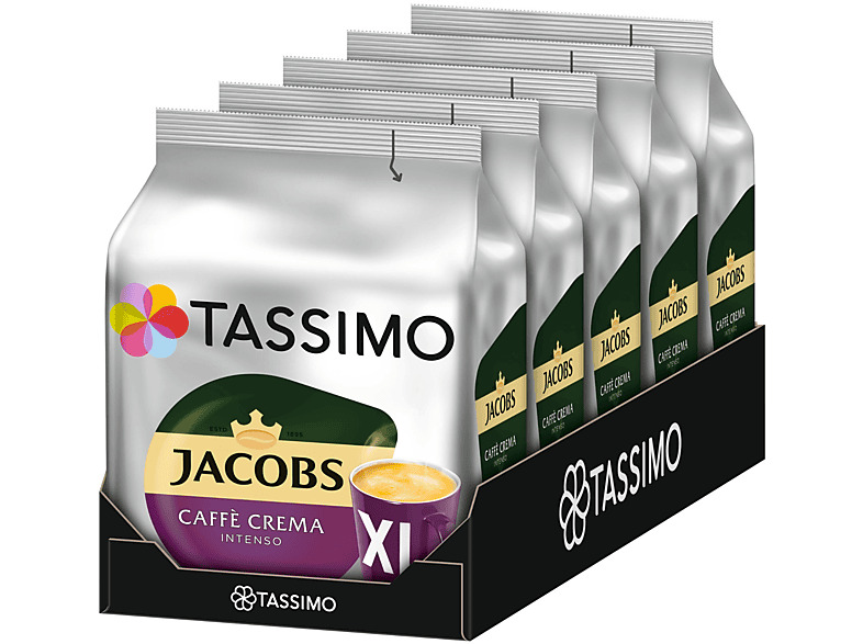 TASSIMO Jacobs Caffè Crema Intenso XL T Discs 5 x 16 Getränke Kaffeekapseln (Tassimo Maschine (T-Disc System))