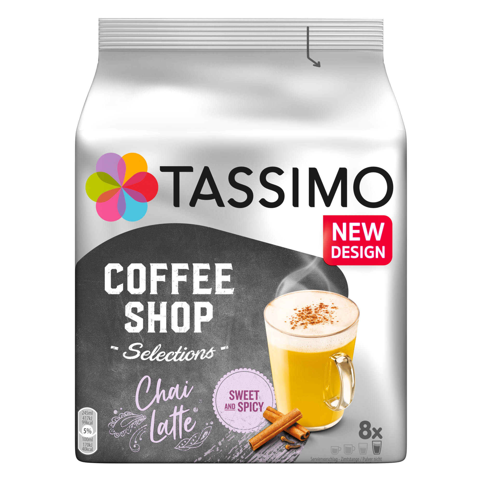 TASSIMO Kapseln 8 Tee Coffee Maschine System)) 5 (T-Disc x Latte Disc Selections T Teekapseln Shop Chai Getränke (Tassimo