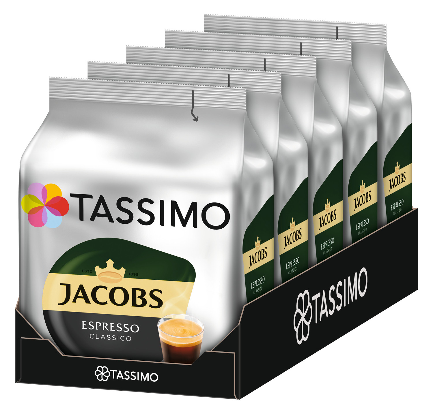 x Discs Jacobs (Tassimo 5 System)) TASSIMO Classico (T-Disc 16 Getränke T Espresso Kaffeekapseln Maschine