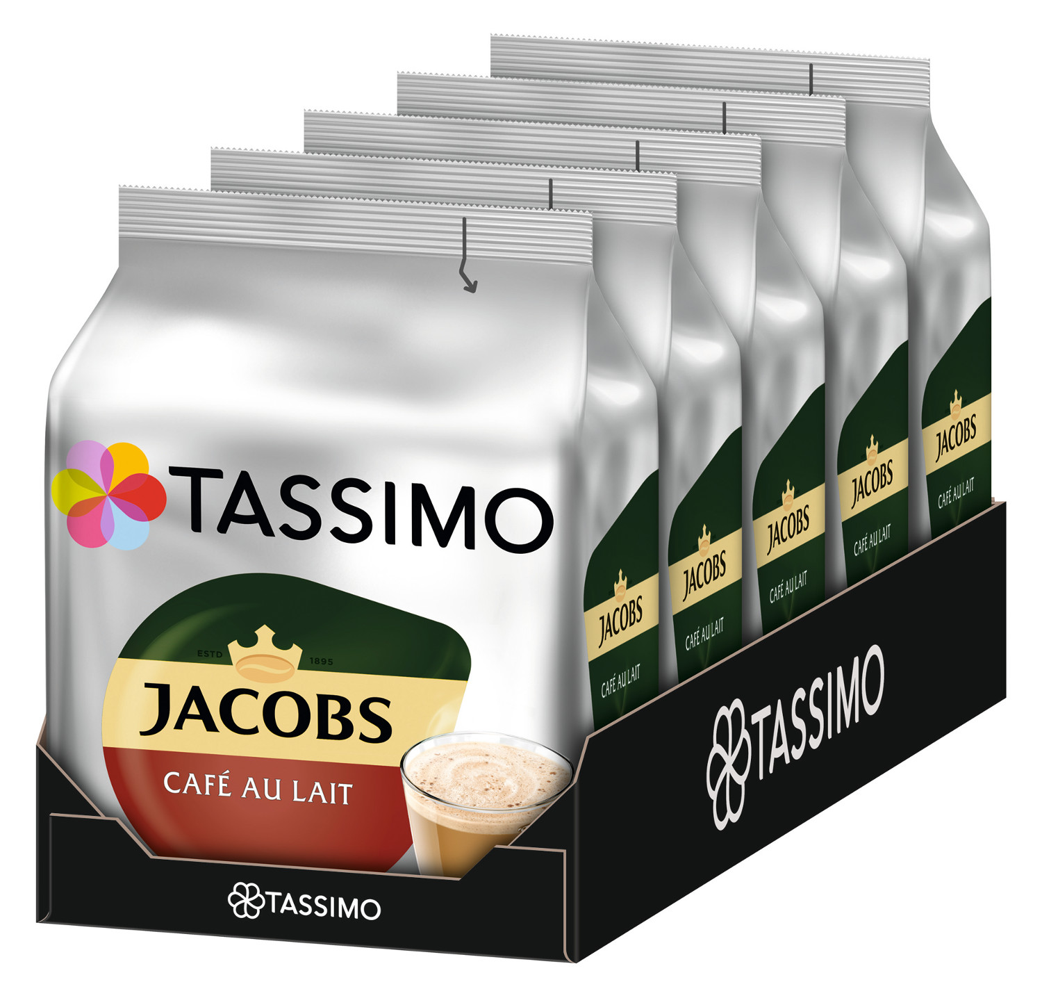Maschine (Tassimo Café System)) TASSIMO Getränke Au (T-Disc Kaffeekapseln Jacobs Lait 5x16 T Discs