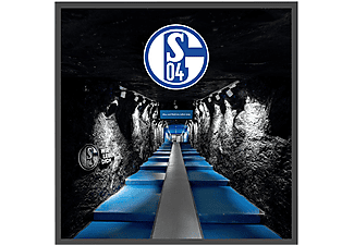 FANPUNKT FC Schalke 04 Motiv Spielertunnel Digitaler Bilderrahmen, Schwarz Matt