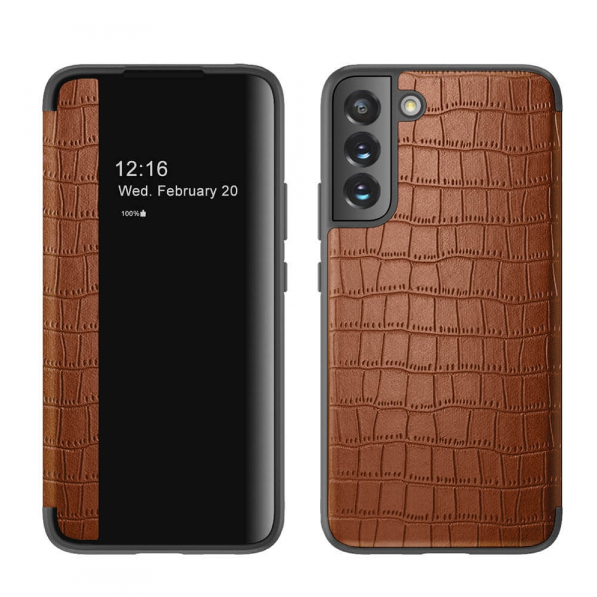 CASEONLINE Crocodile, Flip Cover, Plus, Braun S23 Galaxy Samsung