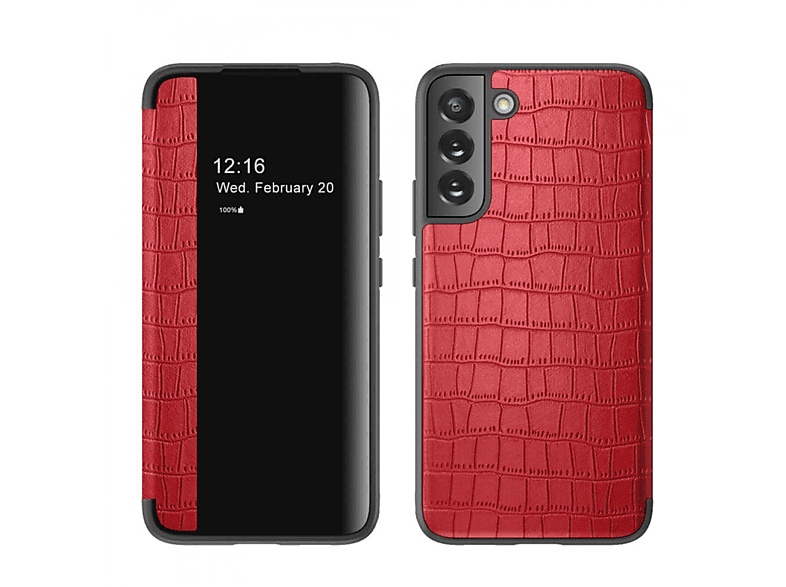 Flip Cover, Rot S22, Samsung, CASEONLINE Galaxy Crocodile,