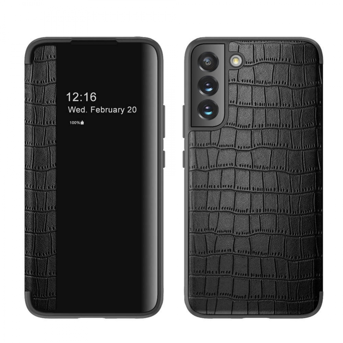 CASEONLINE Crocodile, S22 Galaxy Cover, Schwarz Flip Samsung, Plus