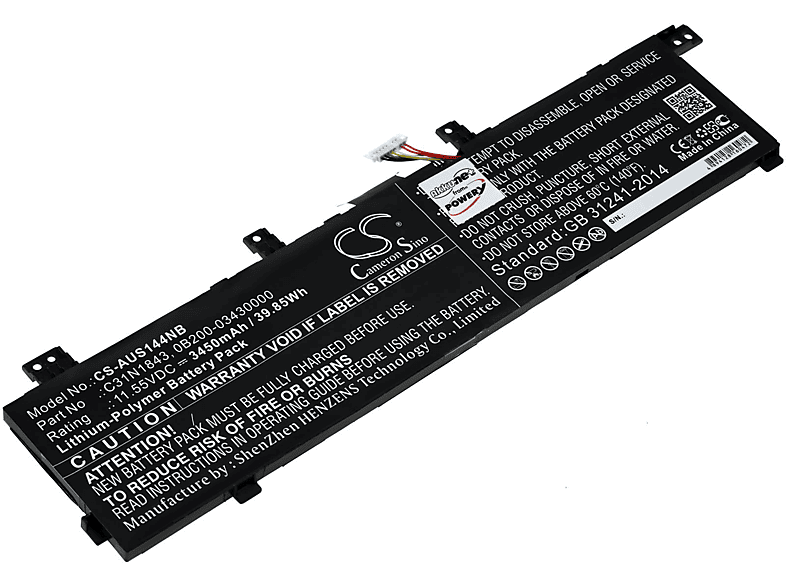 POWERY Akku für Asus VivoBook S15 S532FA-BN012T Li-Polymer Akku, 3450mAh
