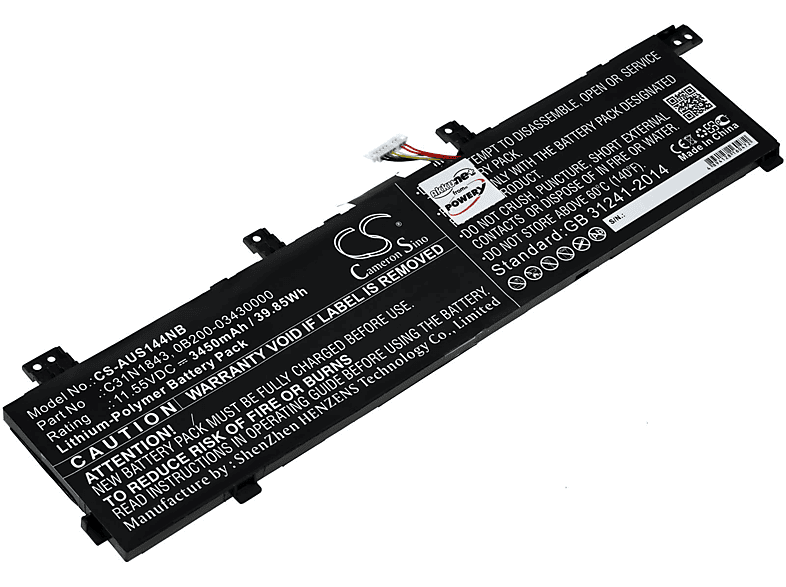 POWERY Akku für Asus VivoBook S15 S532FL-EB71 Li-Polymer Akku, 3450mAh