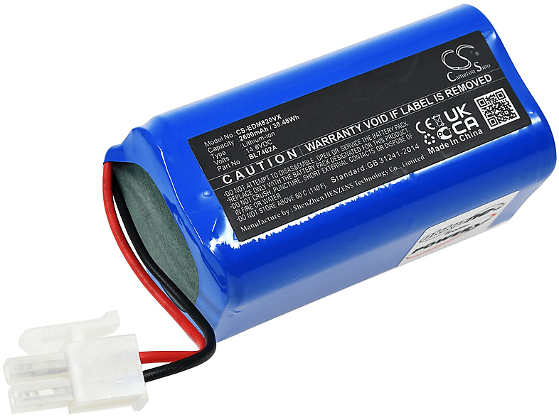 Akku BL7402A für Li-Ion Typ 2600mAh Ecovacs POWERY Akku, 14.8 Volt,