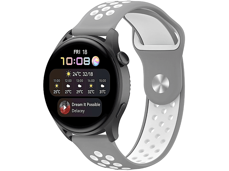 CASEONLINE EBN, Smartband, Huawei, Watch 3, Grau/Weiß