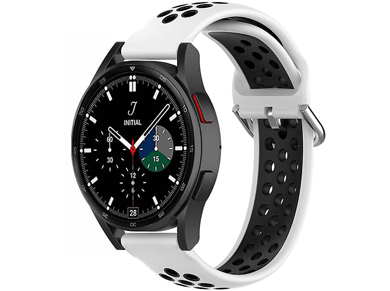 CASEONLINE EBN, Smartband, Samsung, Galaxy Watch 4 Classic (46mm), Weiß/Schwarz | Smartwatch Armbänder