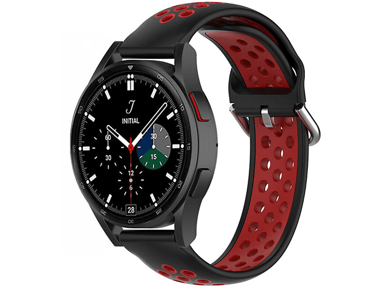 CASEONLINE EBN, Smartband, Samsung, Galaxy Watch 4 Classic (42mm), Schwarz/Rot