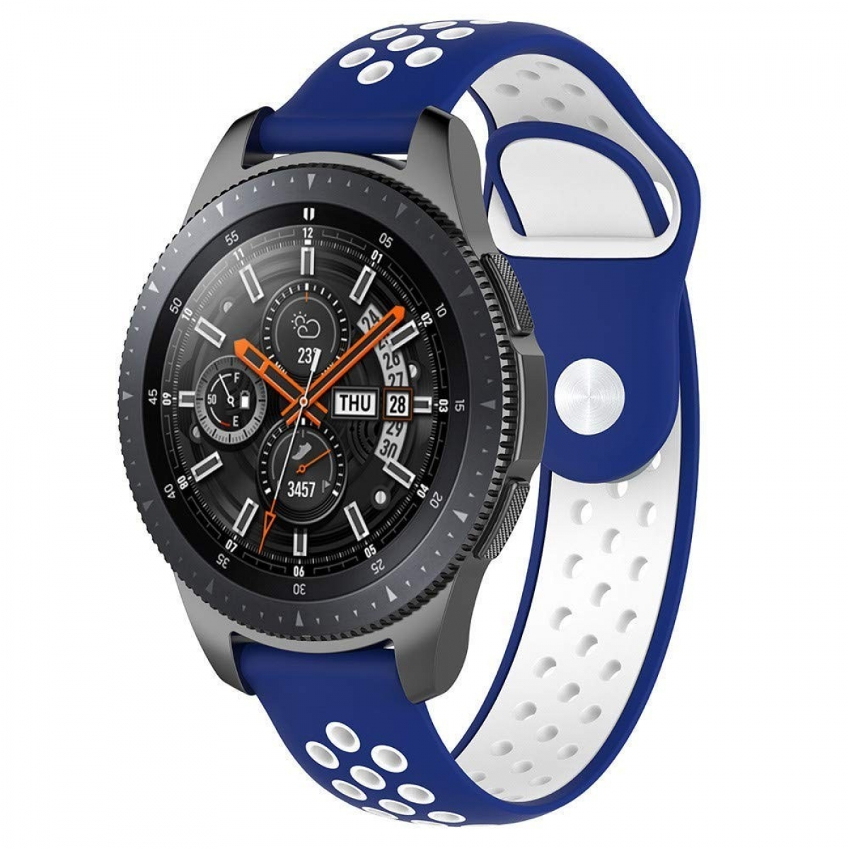 CASEONLINE EBN, Smartband, Samsung, Galaxy Watch Blau/Weiss 46mm