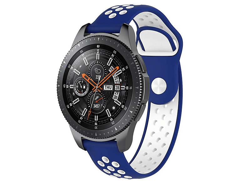 CASEONLINE EBN, Smartband, Samsung, Galaxy Watch Blau/Weiss 46mm