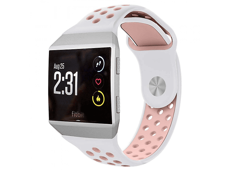 CASEONLINE EBN, Smartband, Fitbit, Fitbit Weiß/Rosa Ionic