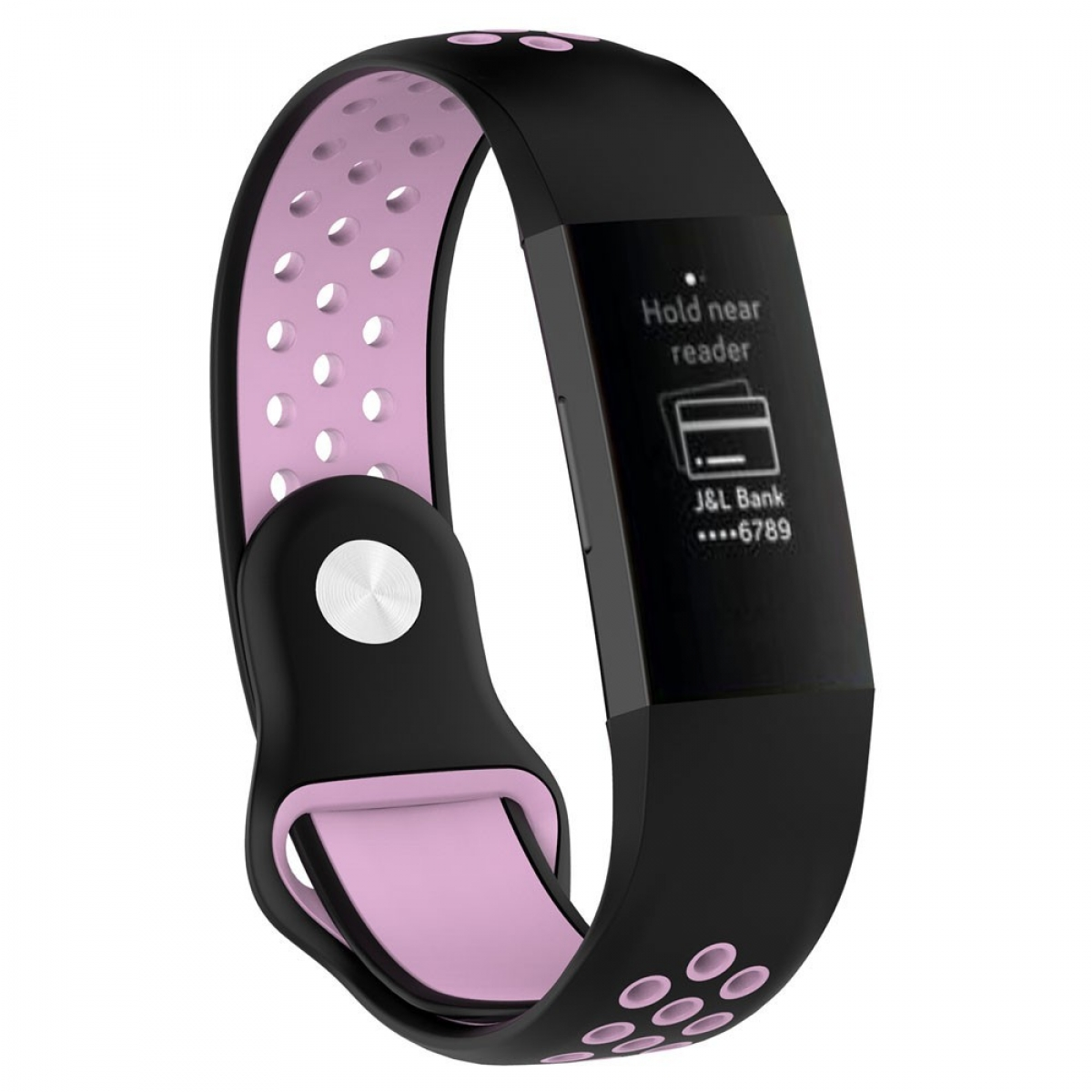 CASEONLINE EBN, 3, Charge Schwarz/Rosa Smartband, Fitbit, Fitbit