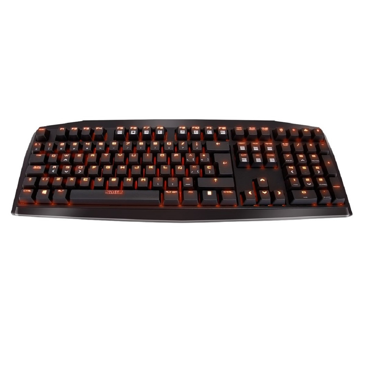 Teclado gaming - Kratos Brown Switch KROM, Retroiluminación, Negro + Retroiluminación en naranja