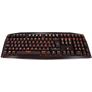 Teclado gaming - KROM Kratos Brown Switch, Con cable, Teclas iluminadas, Negro + Retroiluminación en naranja