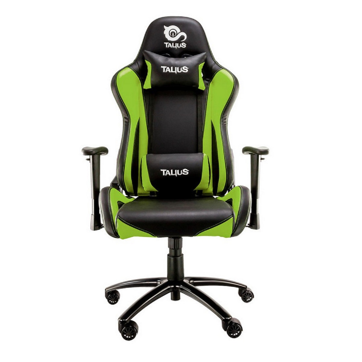 Silla gaming - Lizard Negra/Verde TALIUS, Reposabrazos2D (regulable en altura y anchura), 120 kg, Negro/Verde