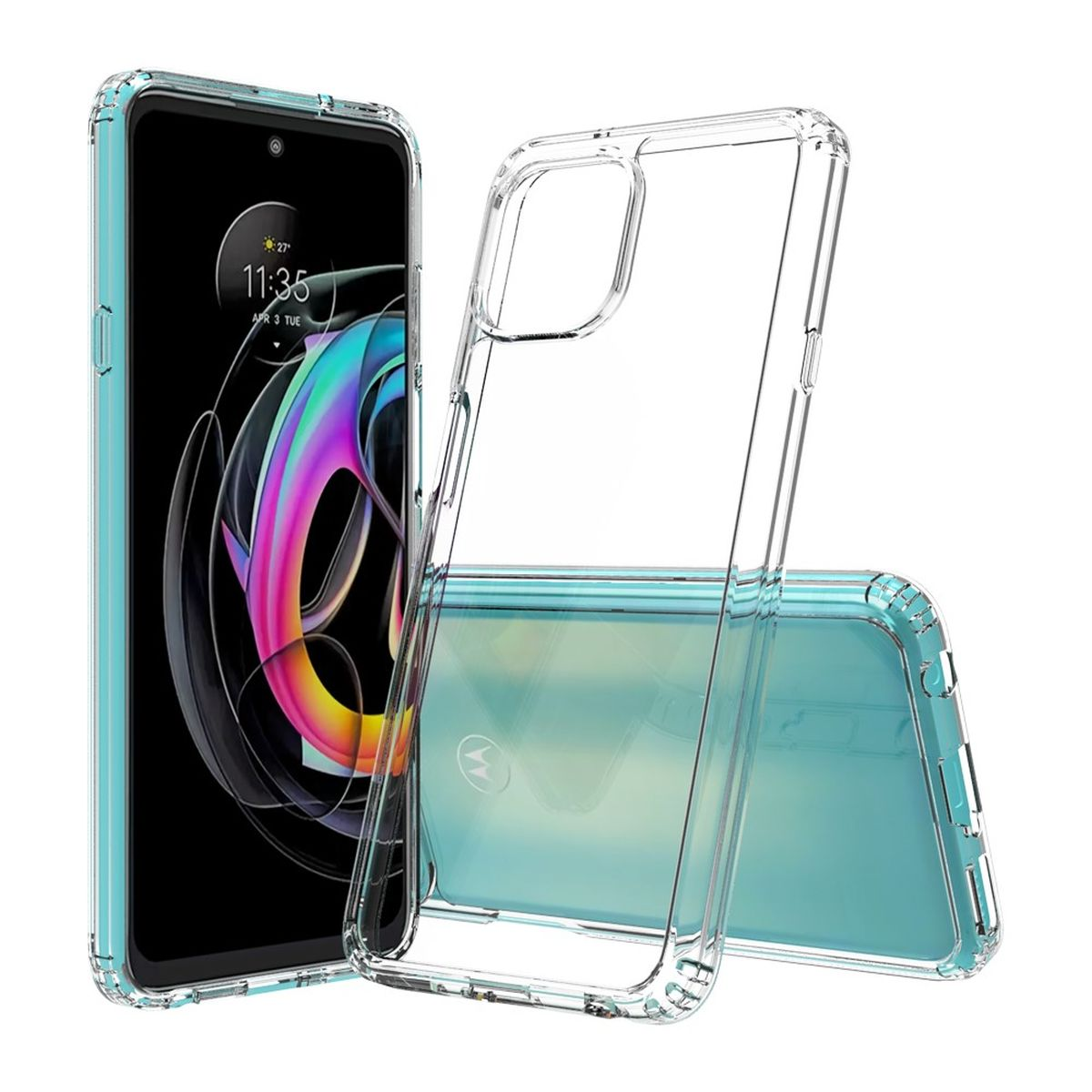 CoverKingz Handyhülle Für Motorola Edge 20 Pro – Stoßfestes Hybrid-Case Transparent Klar Mit Kamera- Und Displayschutz