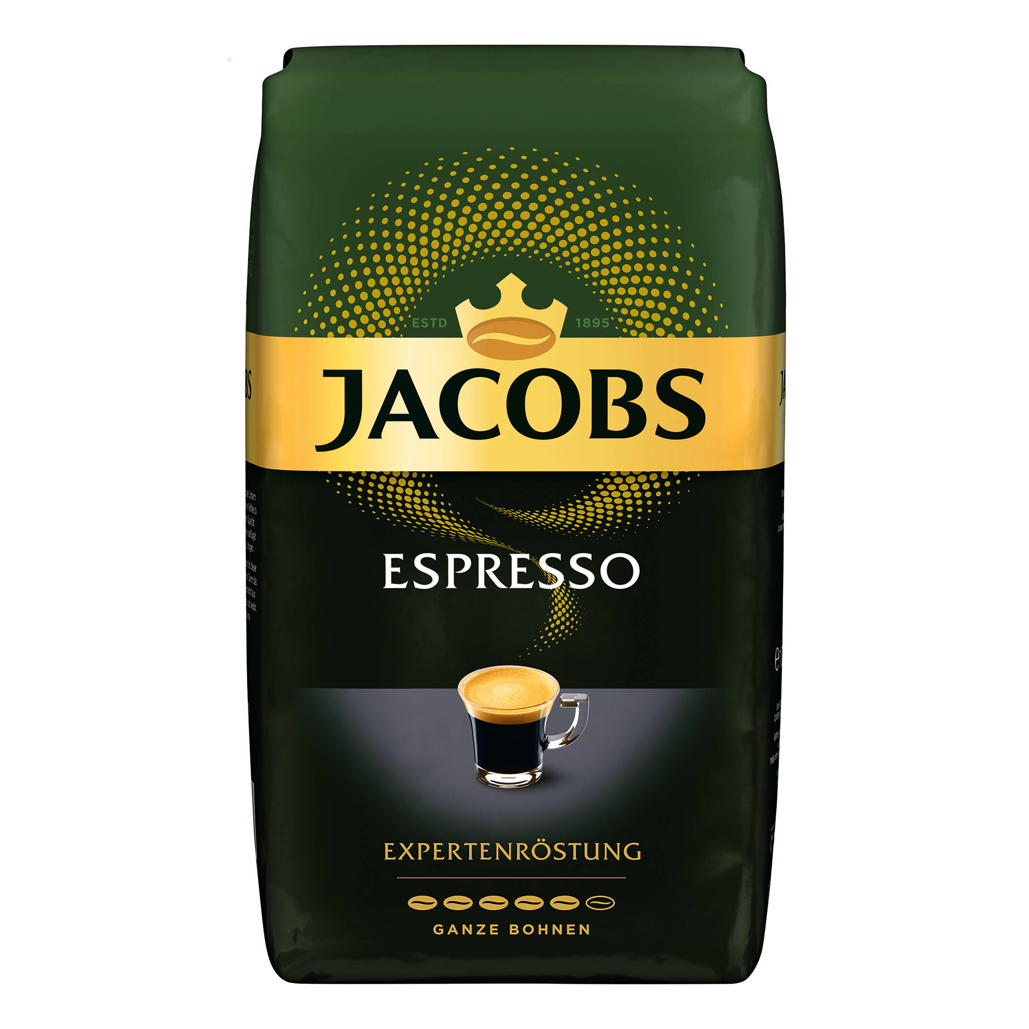 JACOBS Expertenröstung Espresso 4 (Kaffeevollautomat) x geröstete ganze Espressobohnen kg 1