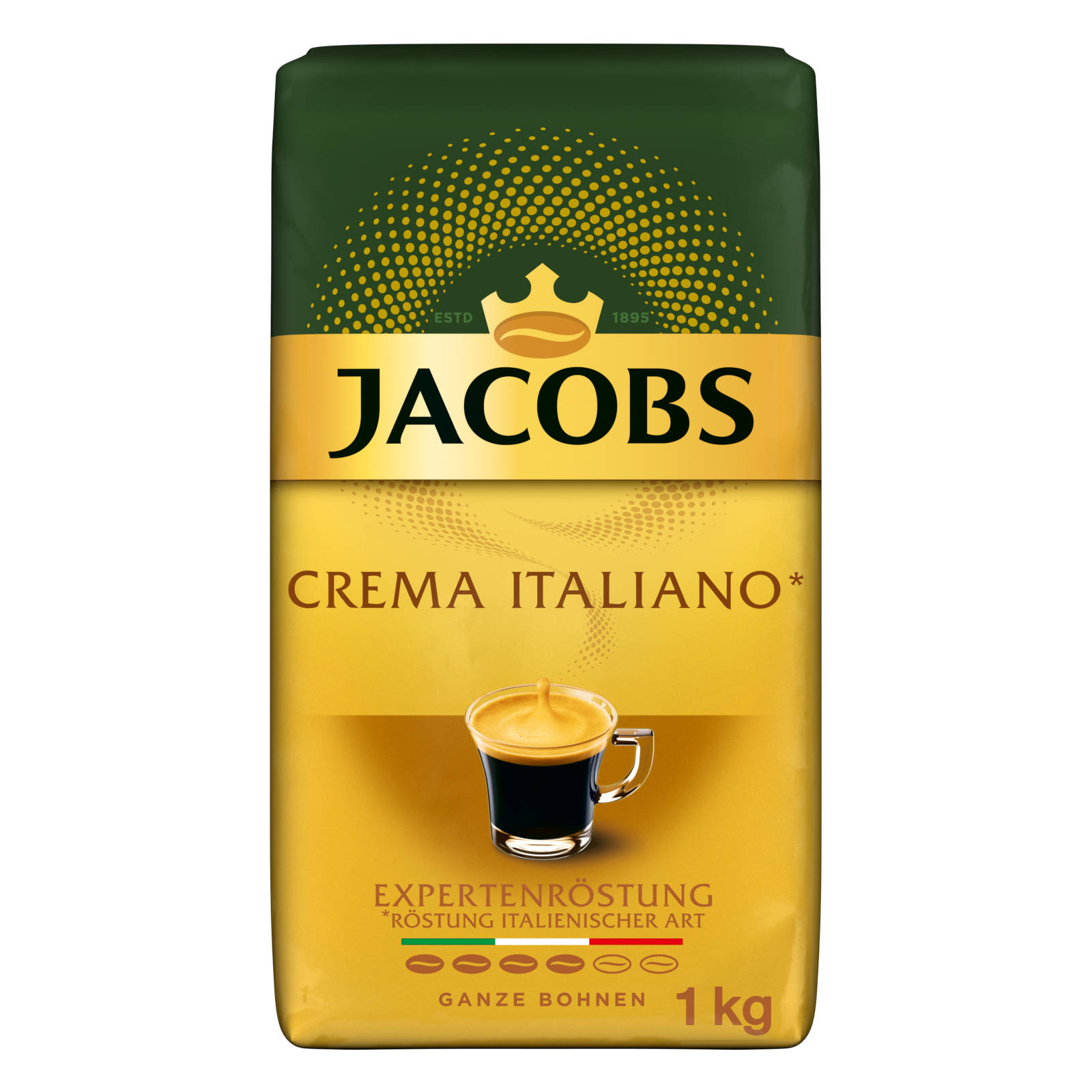 Expertenröstung 1 Crema geröstete ganze kg JACOBS (Kaffeevollautomat) Italiano x 4 Kaffeebohnen