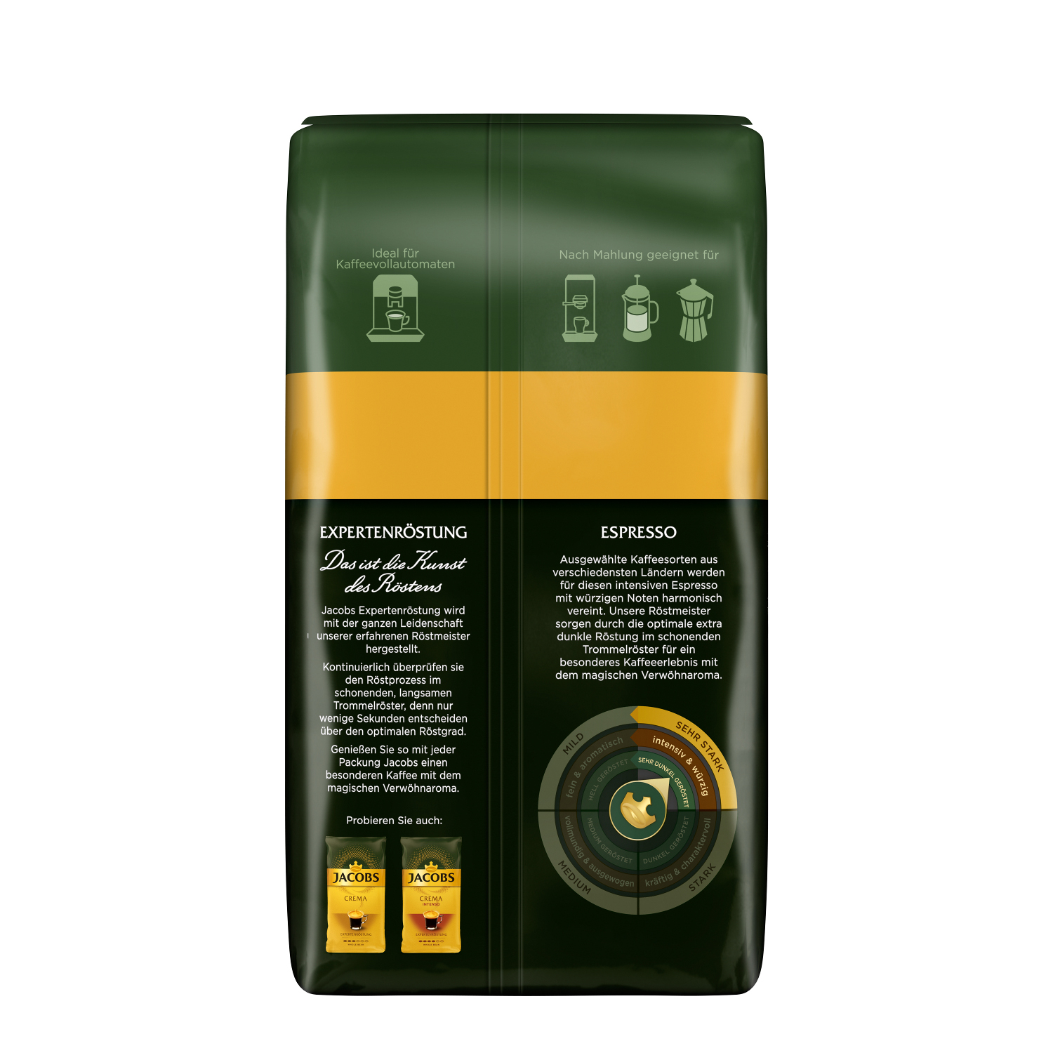 JACOBS Expertenröstung Espresso 4 ganze 1 x (Kaffeevollautomat) kg Espressobohnen geröstete