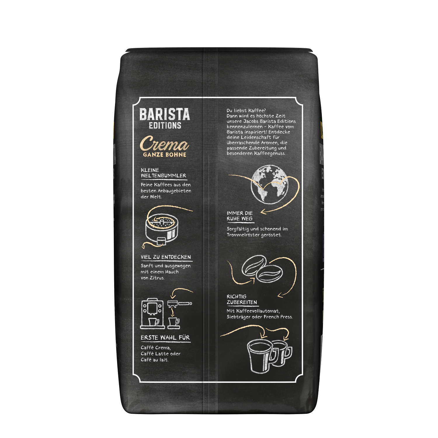 JACOBS Barista 2 1 Dose Barista + x Editions Kaffeebohnen Aluminium (Kaffeevollautomaten) kg Crema geröstete
